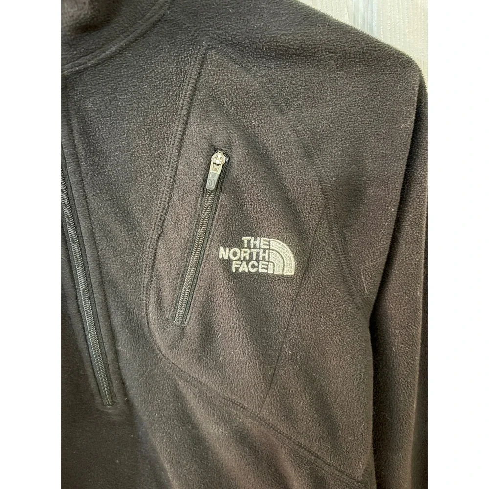 The North Face TKA 100 Fleece Pullover Mens XS Black Quarter Zip Thumbholes